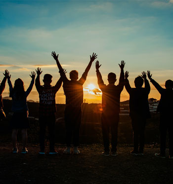 People Silhouette during Sunset